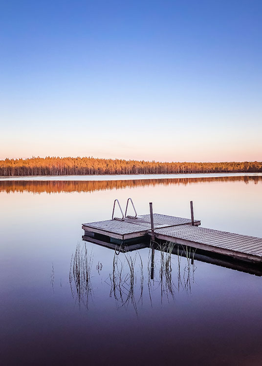 Suomen luonto toukokuinen ilta juliste Peurajärveltä Etelä-Pohjanmaalta.